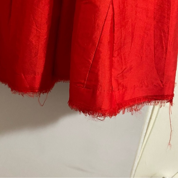 New Free People FP ONE Party Maxi Skirt Taffeta Embellished Waist Band 2 Red - Picture 9 of 16